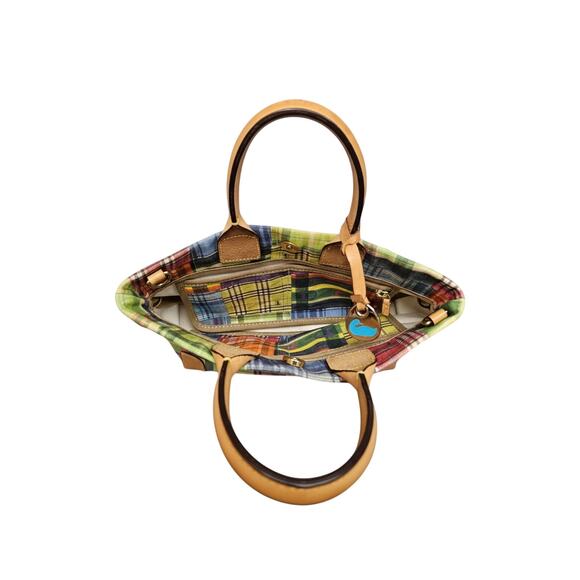 Dooney & Bourke Picnic Plaid Patchwork Tote Bag Multicolor Y2K - Picture 7 of 7